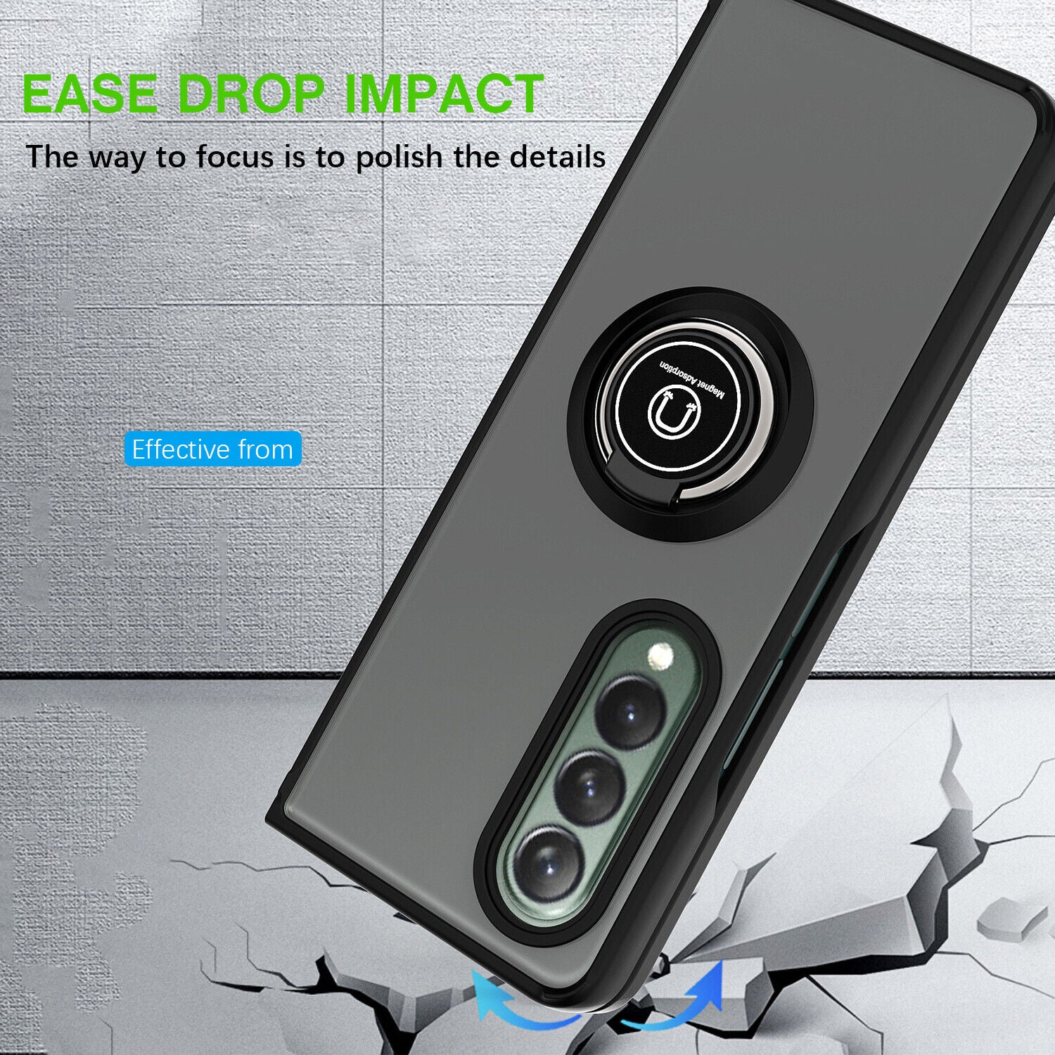 Matte Ring Case for Samsung Galaxy Z Fold 5 5G Matte Ring Case for Samsung Galaxy Z Fold 5 5G
